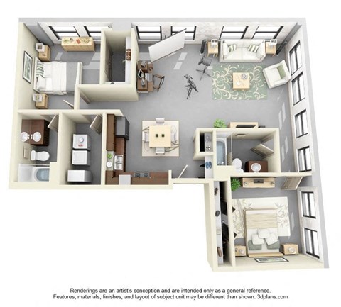 2 Bedroom Floor Plan